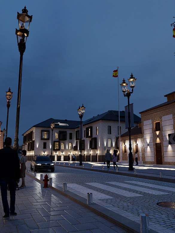 Render nocturno de la calle de Jerónimo del Moral